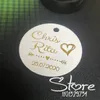 Foil Gold Custom Hang Tag Widding Favors Tags -yor Nom de texte Logo Tags perforés personnalisés