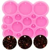 Round Circle Silicone Keychain UV Resin Epoxy Casting Mold for DIY Earring Jewellery Making Material Mould Supplies Handicrafts