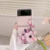 Vlinderarmband bloem transparante vouwkoffers voor Samsung Galaxy z flip 5 4 case z flip 3 zachte siliconen schokbestendige hoes