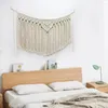 Tapestries Bohemian Wall Hanging Tapestry Curtain In Milky Color Handcrafted With Green Beads For Home Decor Living Room Decoration Gift