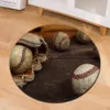 Baseball rotondo tappeto anti-slip 3d stampato tappeto tappeto tappetino per casa decorazioni per la camera da letto per la casa decorazione per bambini sport sedia a poremat