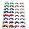 Fake Eyelashes with Color Fluorescence with Sequins False Lashes Colorful Eyelashes Bulk Dramatic Makeup Fake Lash Party Makeup