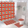Душевые занавески красочный геометрический Morden ванная комната набор ткани для ткани мягкий коврик для ванны коврик крышка туалетная крышка ковров ванна экрана домашний декор
