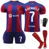 2324 Barcelona Home Football Jersey No. 9 Lewandowski 8 Gideon 7 Dembeles 30 Gavi 10 Fati 1 Stegen