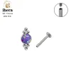 G23 Titanium opal Piercing Shind Серьги ASTM F136 16G EAR TRAGUS Cartilage Спиральная раковина пирсинг женские ювелирные аксессуары