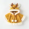 Tiere niedliche Elche Plüsch Baby Jacke 2022 Herbst Winter Baby Girls Mantel warme Kapuze Outwear Weihnachten Prinzessin Cloak Kleinkind Mädchen Kleidung