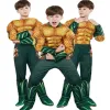 Kids Halloween Anime kostuums Boy Ocean Gold Aquaman Spiercosplay Kostuum Kinderen Superhero Carnival Role Play Pak Jumpsuits