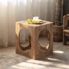 Rétro bois massif petite table d'appoint salon minimaliste petite table de thé wabi solitaire tout à fait coin de style petite table carrée