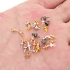 50pcs Brass Metal Charms Screw Eye Bails Beads End Caps Clasps Pins Connectors For DIY Pendant Jewelry Making Accessories