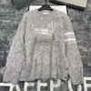 Kobiety Knits Tees Winter Grey Ma hai mao xiu gou okrągły szyjka marka luźna koreańska edycja top