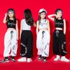 Kid Hip Hop Clothing White Black Top Top Letter Casual Street Sport Jogger Sweat Bins для девочек Джазовый танец костюм одежда