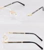 Brand Mens Optical Glasses Frame Man Rimless Eyeglass Frame for Men Gold Silver Myopia Eyeglasses Designer Spectacle Frames Eyewea8086626