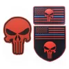 3d PVC Blue Line American Flavel Skull PVC Patches militares de sacos ao ar livre Fãs do exército Combate Acessórios para vestuário DIY