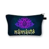 Yoga Namaste Print Cosmetic Case Buddha Chakra Makeup Bags Ladies Toiletry Bag Organizer Zipper Pouch Female Lipstick Bags Gift