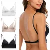 Bras Womens Summer Ultra Thin Bud Bra Underwear No Steel Ring French Sexy Big Open Back Beautiful U Tube Top Dresses Plus Size