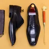 Luxus Männer handgefertigte Flügeltip Oxford Schuhe schwarz braun Brogue Schnürenkalbsleder Spitze Zehenleder Hochzeitsmänner Kleiderschuhe