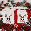 Reindeer Christmas Shirts Custom Name Family Matching Christmas T-Shirt Personalized Holiday Xmas New Year's Family Look Outfits