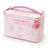 Cartoon My Melody Pink Pink Leather Makeup Bag Sacos de cosméticos Make Up Box Women Beauty Case Bolsa de higiene pessoal T2005195325478