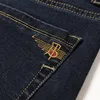 2023 Classic Midweight Regular Fit Men Straight-leg Stretch Denim Pants Male Branded Trousers Blue Black Distressed Jeans