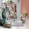 Fleurs décoratives rétro rose rose rose artificielle de fleurs décor de mariage arc arc bien bienvenu panneau de fête florale