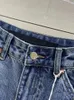 Shorts Shorts Fashion Denim Tasella Design a buco spezzato Design in alto in vita American Streetwear Wrap Hip Short Jeans Summer 2024 Ax64