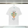 Casablanca Double Gauze Letter T-shirt imprimé pour les hommes et les manches courtes de la mode de mode pour hommes et femmes