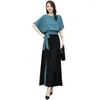 Women's Two Piece Pants Wide Leg Suit Women Summer 2024 Fashion Loose Mother Casual Two-Piece Female Professional Chiffon Culottes