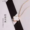 High -End -Vancelf Brand Designer Halskette Koreanische Version von Titanium Steel Four Blattklee Halskette für Frauen mit schwarzer und trendiger Designer -Markenschmuck