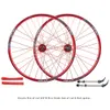 Conjunto de rodas de bicicleta de montanha de 26 polegadas MTB Roda de freio de alumínio de alumínio MTB Rim 32 Hub qr 100*9mm 135*10mm Rodas de bicicleta