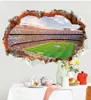 3D Stereo Bracked Wall uitzicht voetbal Field Wall Stickers Home Decor Wall Mural Poster Art Woonkamer Slaapkamer Kantoor Decor Wallpap367006666