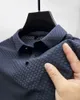 Ice Silk Mesh Breattable Loose Polo Shirts Summer Men kortärmad lapel toppar varumärke elasticitet t-shirts män streetwear 240410