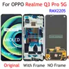 AMOLED / TFT Black 6,43 tum för Oppo Realme Q3 Pro 5G RMX2205 LCD Display Touch Screen Digitizer Assembly / With Frame