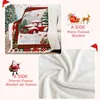 Blankets Red Truck Throw Blanket Christmas Tree Snowman Printed Fleece Soft Warm Microfiber Solid For Bed