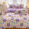 Solstice Home Purple Flowers Bedding Sets Kid Child Teen Boy Girl Linen Twin Queen King Duvet Cover Pillow Cases Flat Sheet