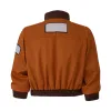 Game Disco Elysium Cosplay Kim Kitsuragi Costumes Orange Coat Kim Kitsuragi Zipper Short Baseball Jacket Casual Pilot Jacket