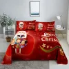 Joyeux Noël en feuille de lit avec taie d'oreiller 3d imprimé Santa Claus décor de la maison