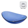 Badrum tvättfallglas diskbänk konstbassäng Blue Tempered Glass Basin Round Transparent tvättbassäng tvättstuga med kran