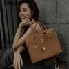 BK Women Leder Handtaschen Taschen Kou EP Palm Getreide 25 cm Hochklasse Außennaht 30 cm modische Pendler
