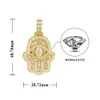 De Eye Egyptian Moissanite Dazzling Chic Fashion Jewelry Iced Striking Bling Sterling Sier Fatima Hand Pendant Necklace