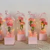 Gift Wrap 10Pcs/Pack DIY Packaging Boxes Transparent Rose Flower Packing Case Plastic Florist Wrapping