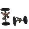 Titulares de vela Pilar de borboleta retro de metal para mesa Decoração de placas Decoração de casa Jantar de casamento