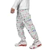 China Mahjong 3D Impressão digital Sorto Men Multi Pocket Cargo Longo Pant Harajuku Troushers calças de streetwear