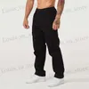 Herenbroeken Heren Laadbroek Strtwear Fashion Casual Pants Jogger Gym oefening Running Trainingsbroek Losse rechte beenbroek T240411