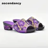 Dress Shoes High Heel Women Pumps African Shoe For Parties Wedding Sexy Ladies PartyShoe1 Arrival Purple Slip On