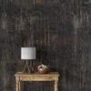 Wallpapers 10M Industrial Distressed Texture Wallpaper Charcoal Gold Metal Retro Roll El