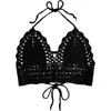 2023 New Bikini Top Handmade Crochet Women Boho Beach Bralette Solid Halter Knitted Swimsuit Brazilian Bikinis Bathing Suit Top