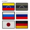 1PC PVC Material Rússia Alemanha Venezuela Japão Patch de bandeira Tática Militar 3D Adesivos de borracha para jeans Badges de sacos de roupas