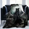 Black Cat Blanket Plush Thermal Bedspread Shawl for Bed Sofa Fleece Flannel Animals Print Throw Blankets Soft Warm Thin Quilt