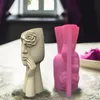 DIY Nordic Arm Face Vase Vase Silicone Moule Rose Résumé Résumé Face humaine Vase Concrete Ciment Gypsum Silicone Moule 240329