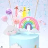 Rainbow Birthday Cake Topper Tort urodzinowy Unicorn Dekorowanie dzieci 1. wszystkiego najlepszego z okazji urodzin